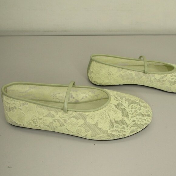 NEW JEFFREY CAMPBELL Swan-Lake Flats – Women’s Size 9.5 – Green Mesh - Picture 1 of 1